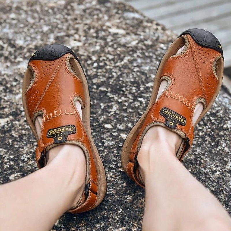 Sandales orthopédiques pour homme, bout extra large et brides réglables