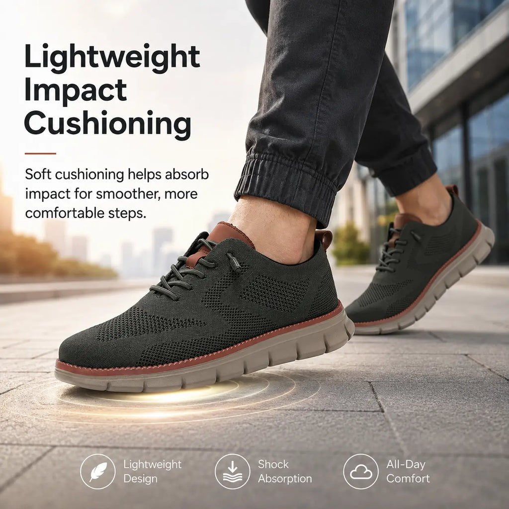 Chaussures orthopédiques pour homme à bout large – ultra confortables, dessus tricot respirant