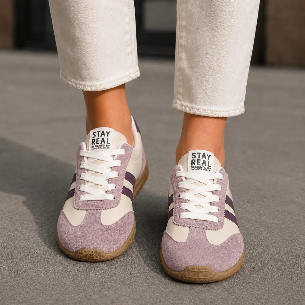 Baskets orthopédiques pour femme avec soutien de la voûte plantaire, coupe large