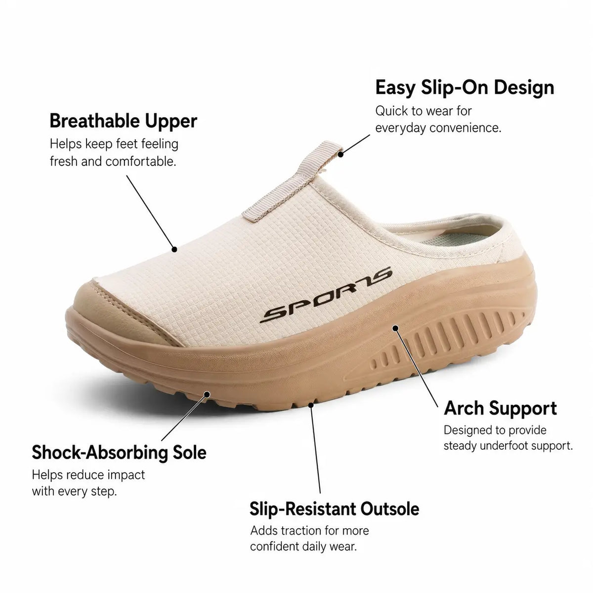 Chaussons orthopédiques à enfiler à bout fermé pour femme