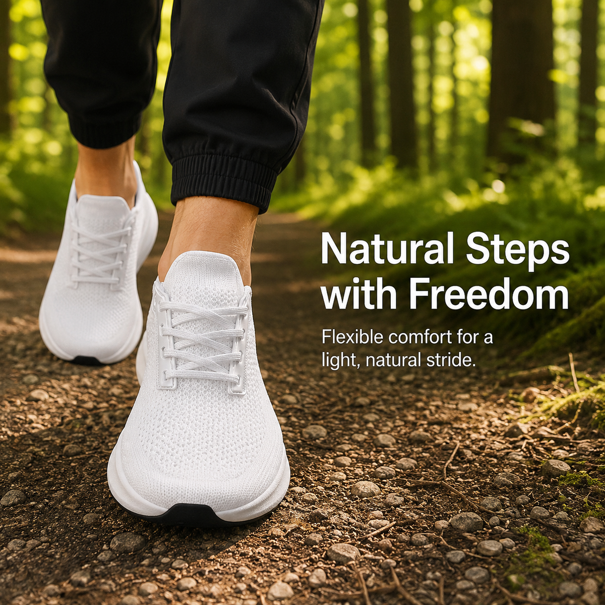Chaussures de marche confortables à bout large – légères et antidérapantes, unisexe