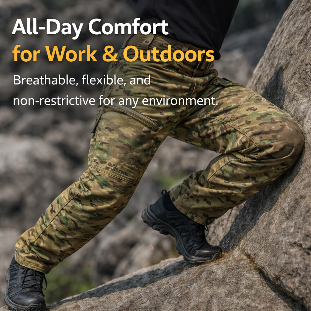 Pantalon tactique multicam déperlant extensible pour homme