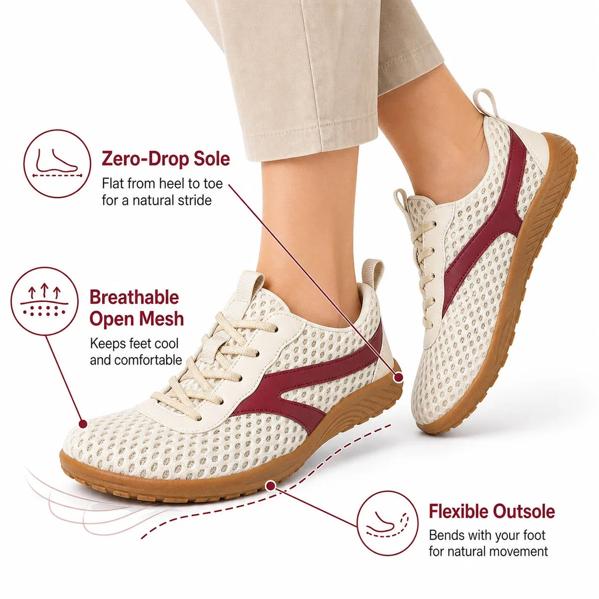 Chaussures barefoot à bout large – respirantes et antidérapantes, unisexe