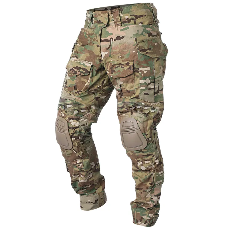 Pantalon tactique avec genouillères – pantalon ripstop de combat et d'extérieur pour homme