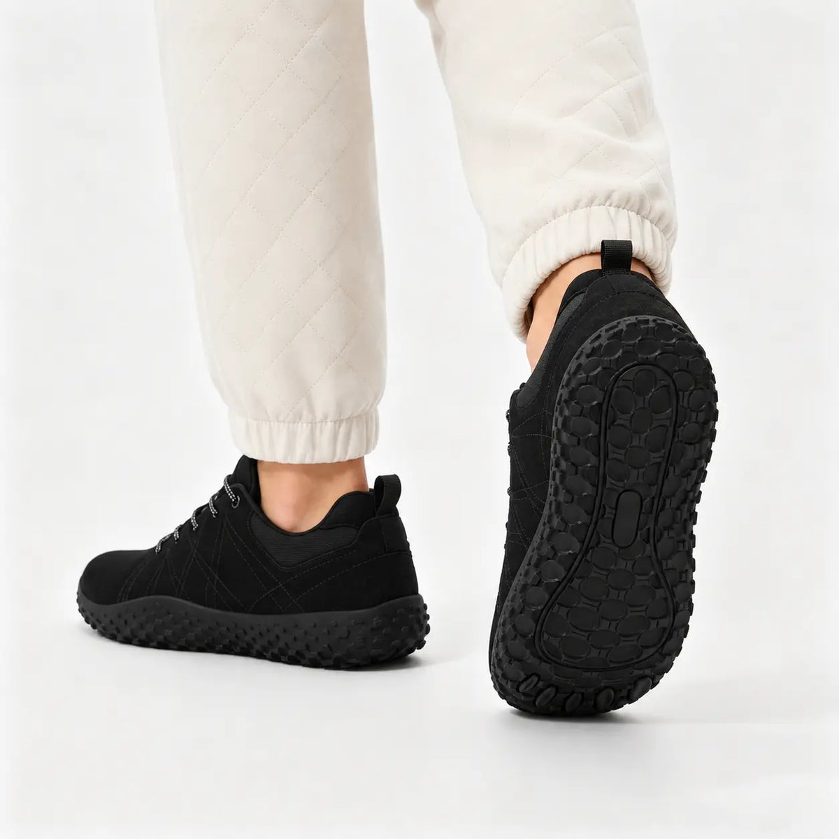 Baskets de randonnée barefoot orthopédiques en daim, bout large – unisexe