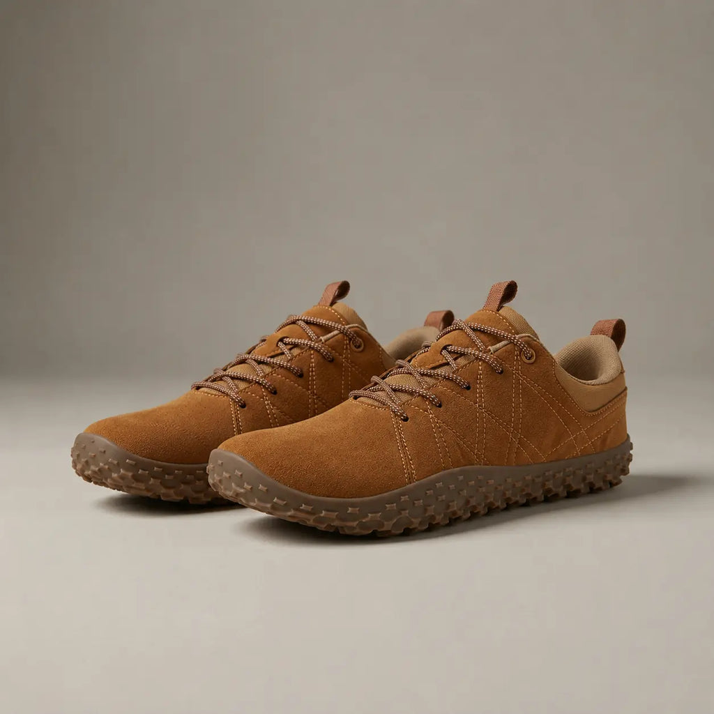 Baskets de randonnée barefoot orthopédiques en daim, bout large – unisexe