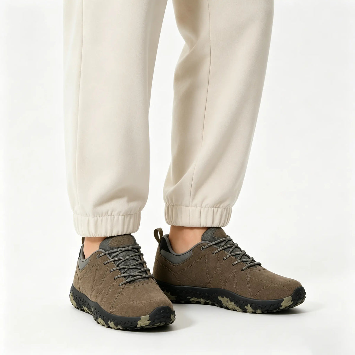 Baskets de randonnée barefoot orthopédiques en daim, bout large – unisexe