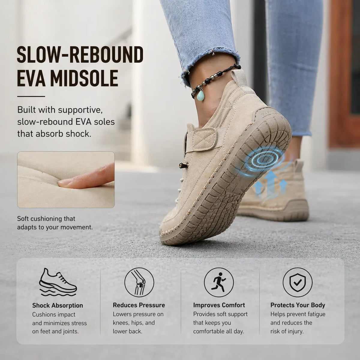 Chaussures de marche orthopédiques à bout large – baskets confort unisexe