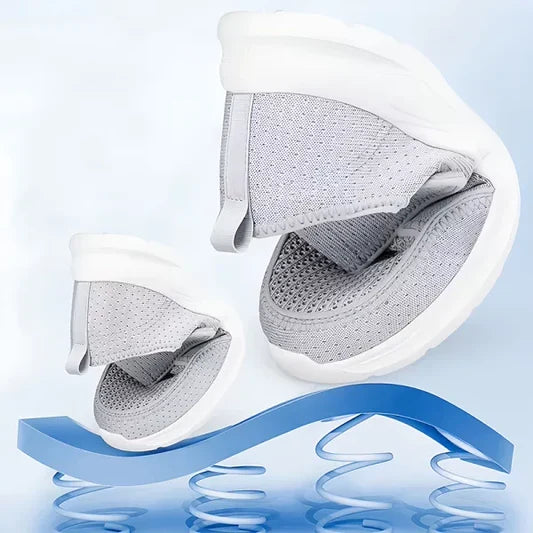 Chaussures de marche orthopédiques à coupe large pour pieds gonflés, avec bride réglable