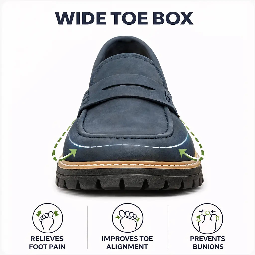 Chaussures confort orthopédiques pour femme à bout large