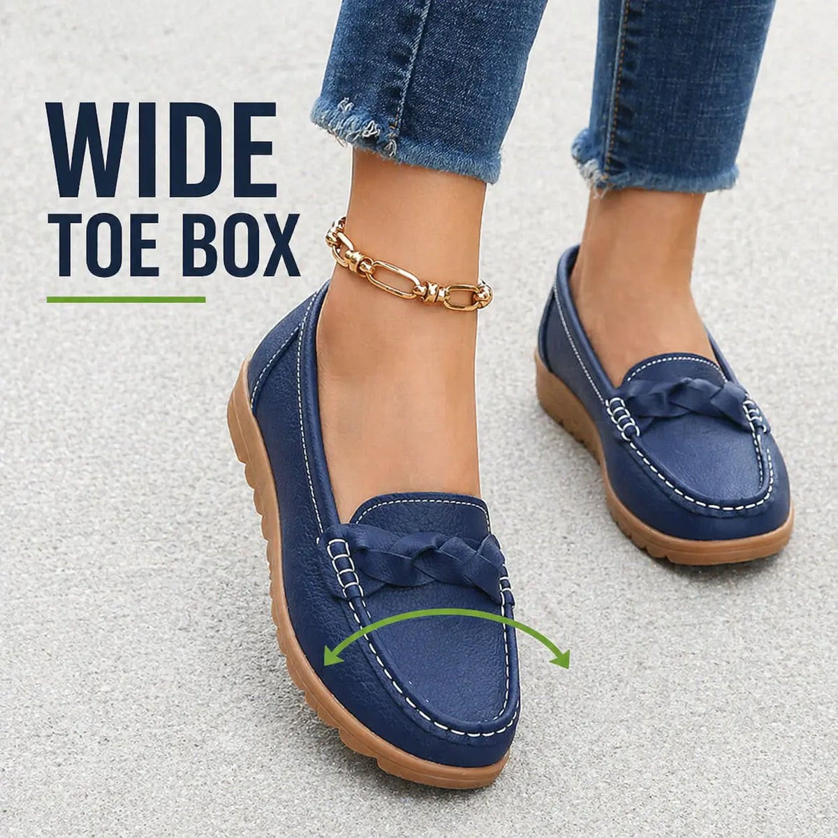 Mocassins orthopédiques à enfiler pour femme en cuir souple – chaussures de marche