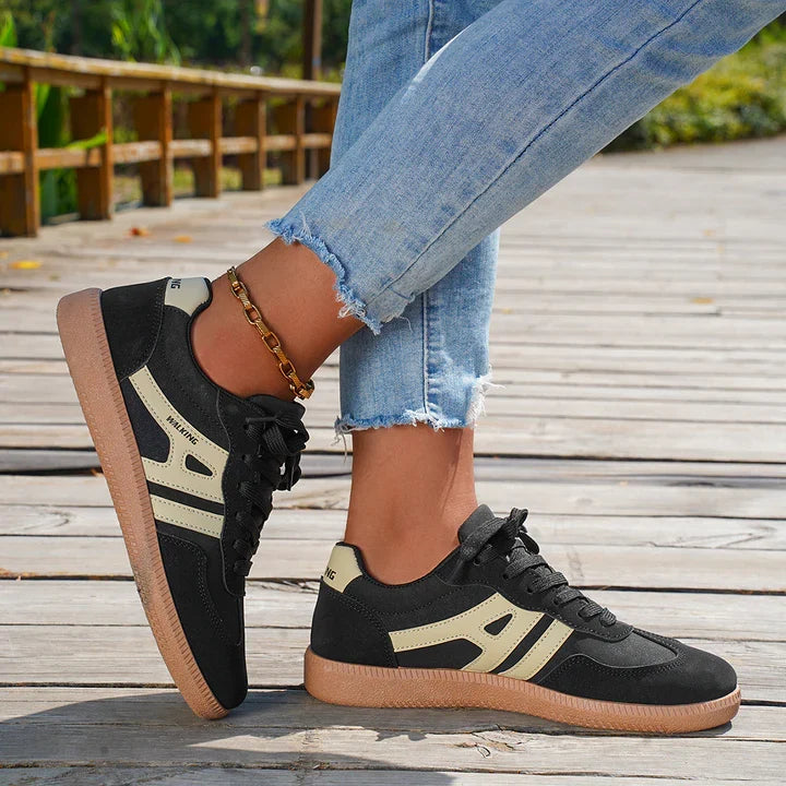 Baskets orthopédiques en daim pour femme – chaussures de marche confortables et antidérapantes