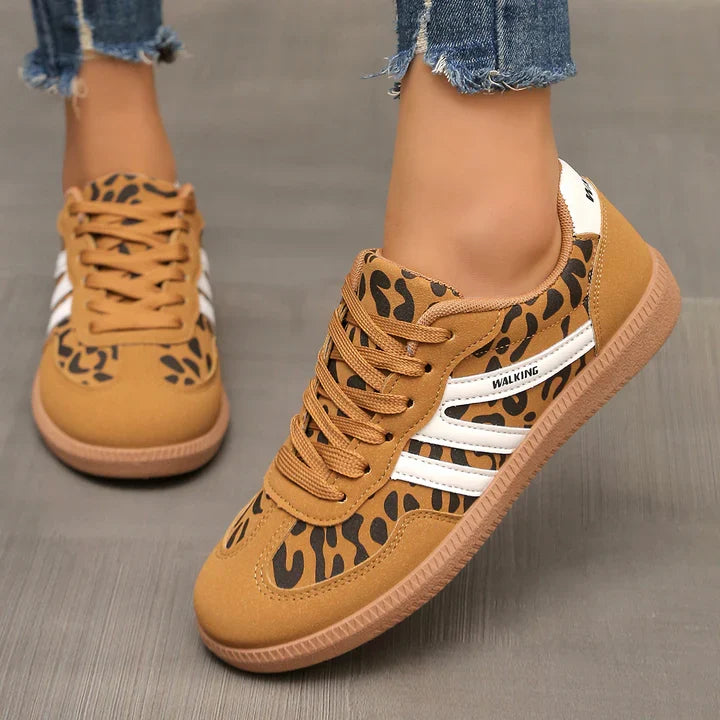 Baskets orthopédiques en daim pour femme, coupe large