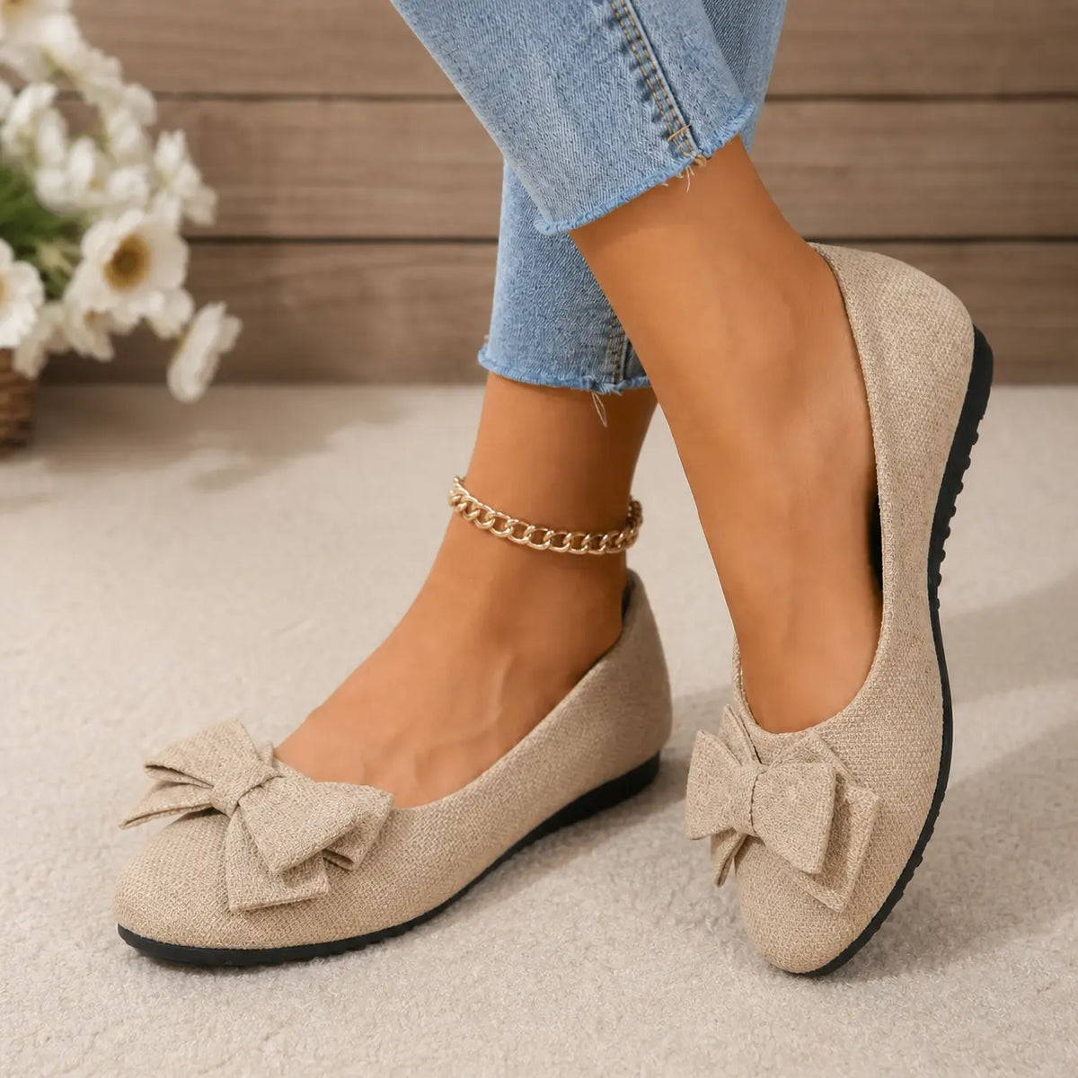 Ballerines orthopédiques pour femme, coupe large et semelle intérieure confortable