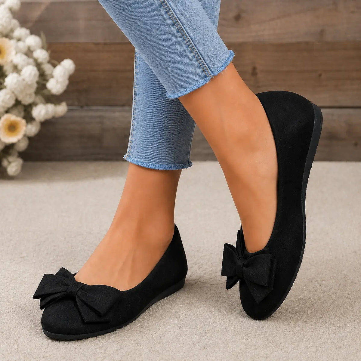 Ballerines orthopédiques pour femme, coupe large et semelle intérieure confortable