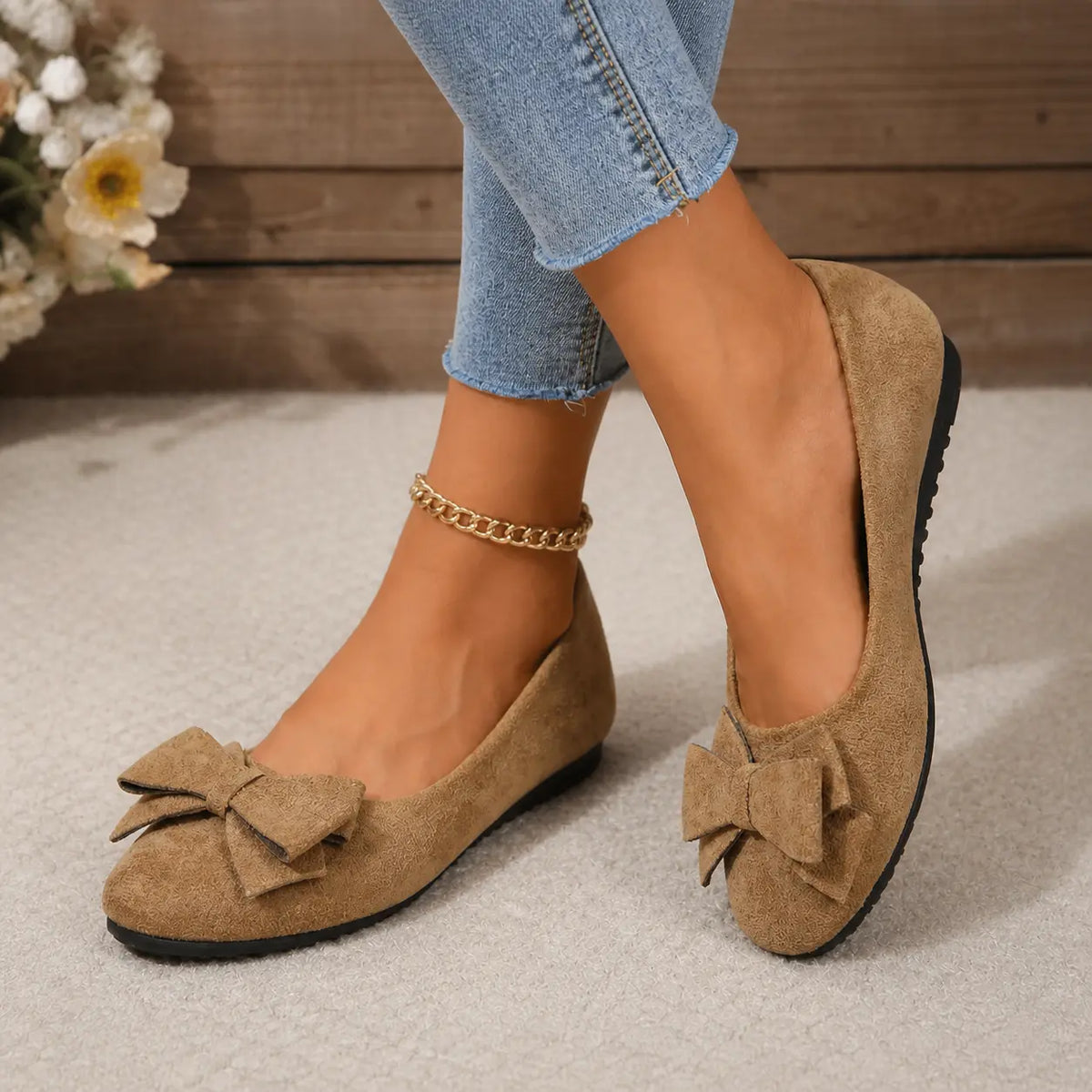 Ballerines orthopédiques pour femme, coupe large et semelle intérieure confortable
