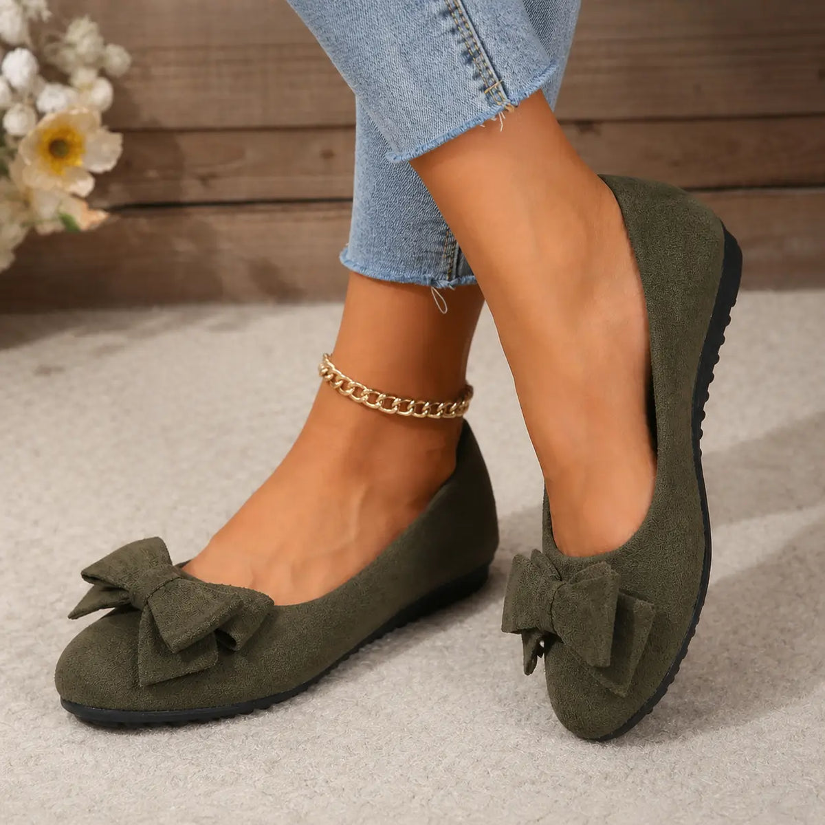 Ballerines orthopédiques pour femme, coupe large et semelle intérieure confortable