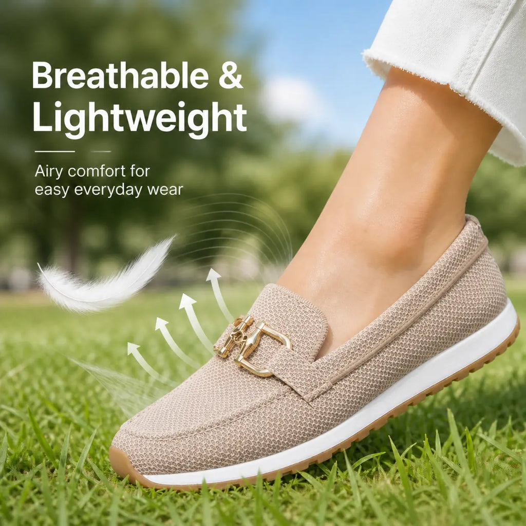 Mocassins orthopédiques à enfiler pour femme, coupe large
