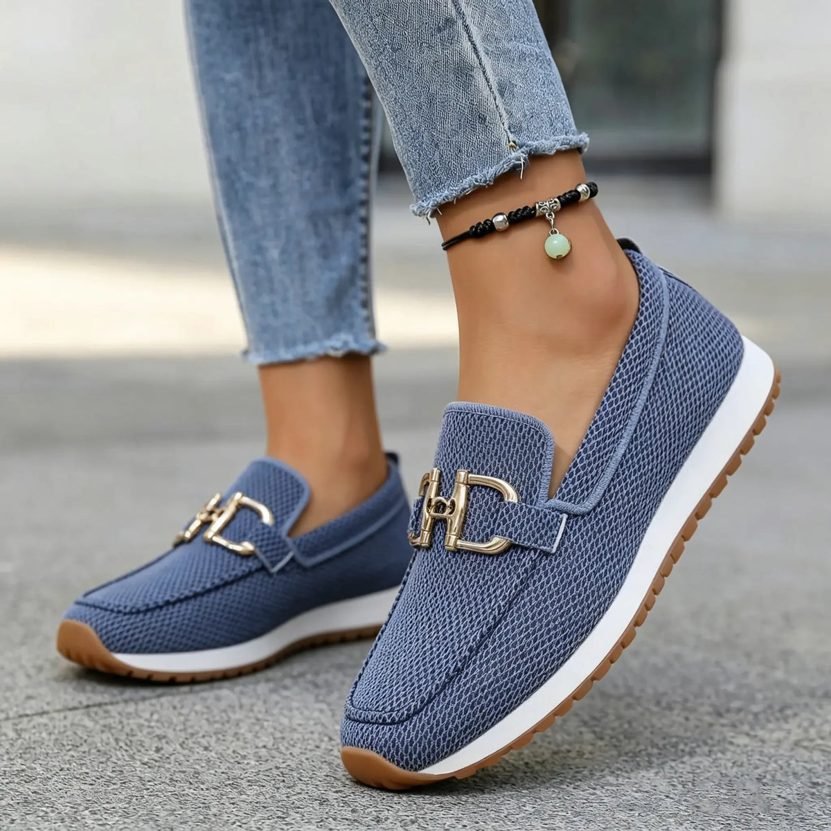 Mocassins orthopédiques à enfiler pour femme, coupe large