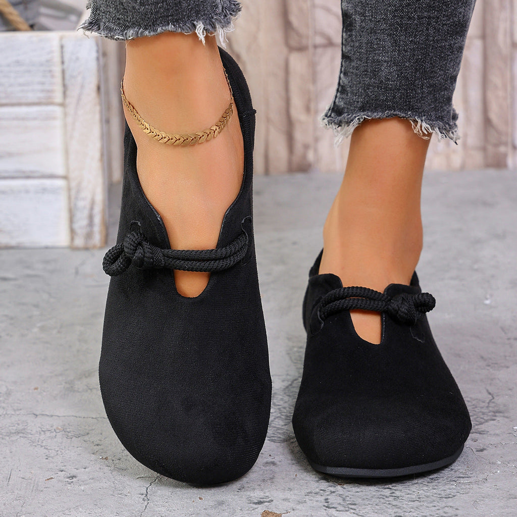 Chaussures plates confortables pour femme, coupe large et amorti doux