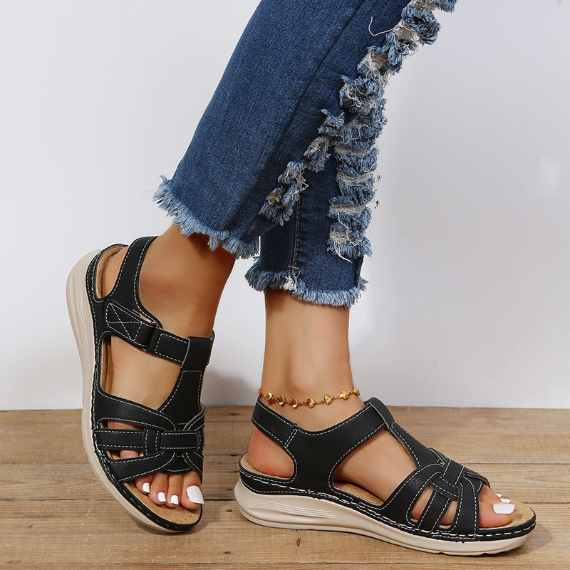 Sandales orthopédiques pour femme avec soutien de la voûte plantaire et coupe confort