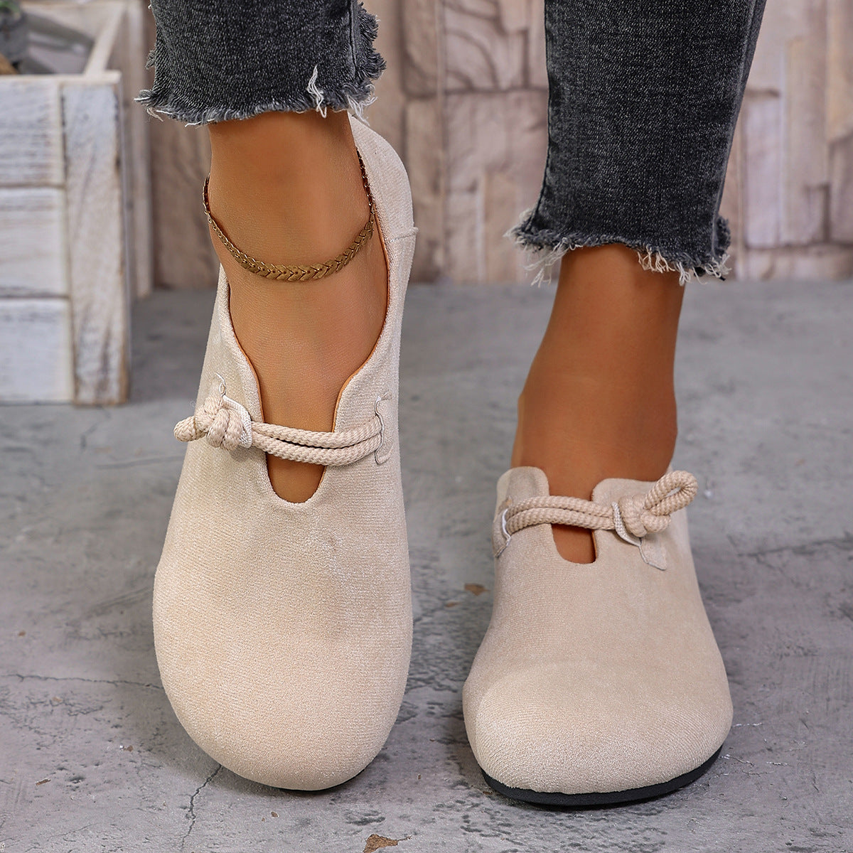 Chaussures plates confortables pour femme, coupe large et amorti doux