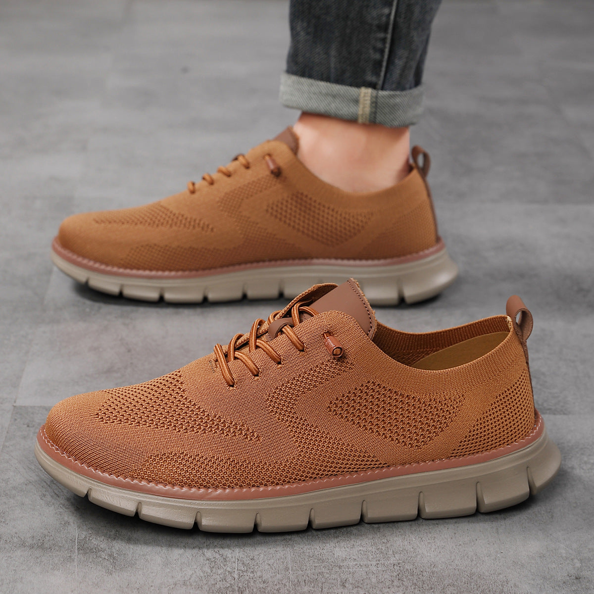 Chaussures orthopédiques pour homme à bout large – ultra confortables, dessus tricot respirant