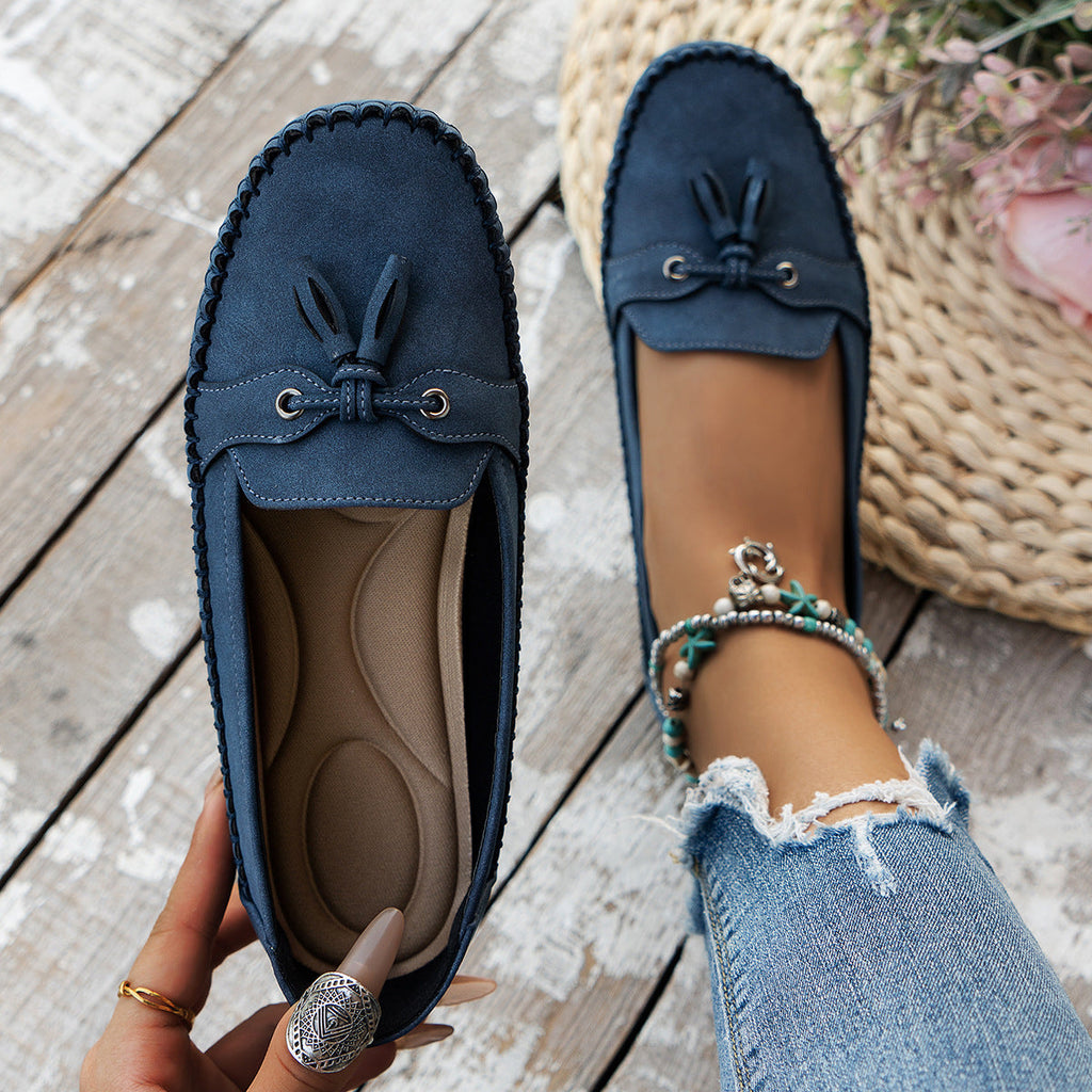 Mocassins orthopédiques en daim pour femme, coupe extra large