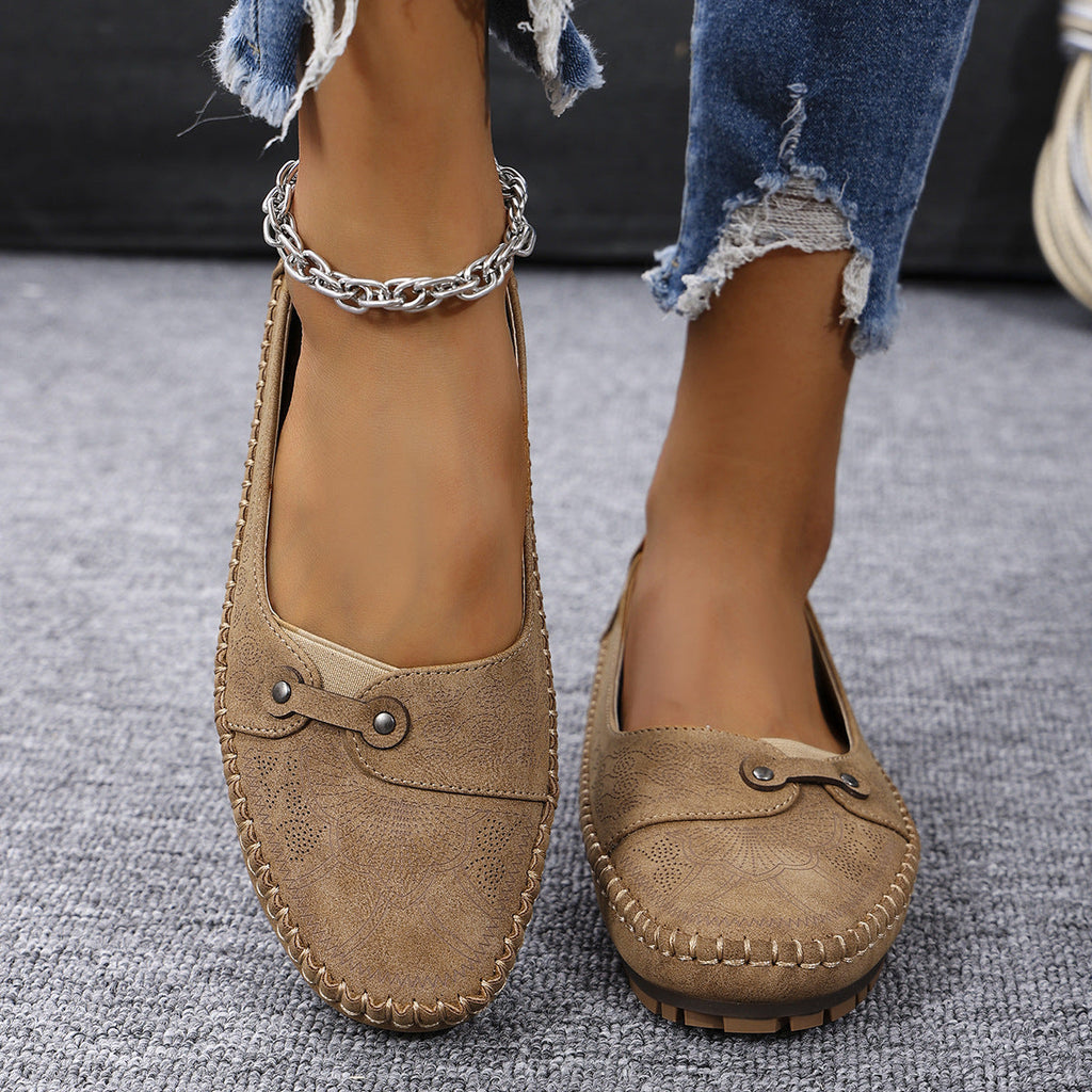 Mocassins orthopédiques confortables en daim pour femme