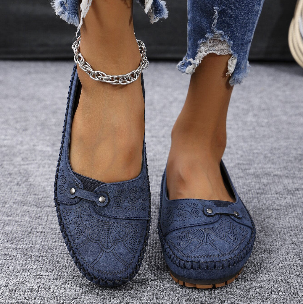 Mocassins orthopédiques confortables en daim pour femme