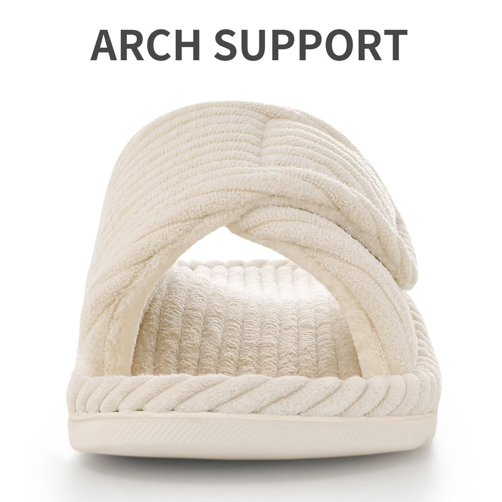 Chaussons orthopédiques en velours côtelé – doublure peluche chaude, usage intérieur