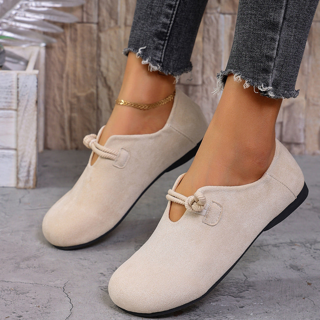 Chaussures plates confortables pour femme, coupe large et amorti doux