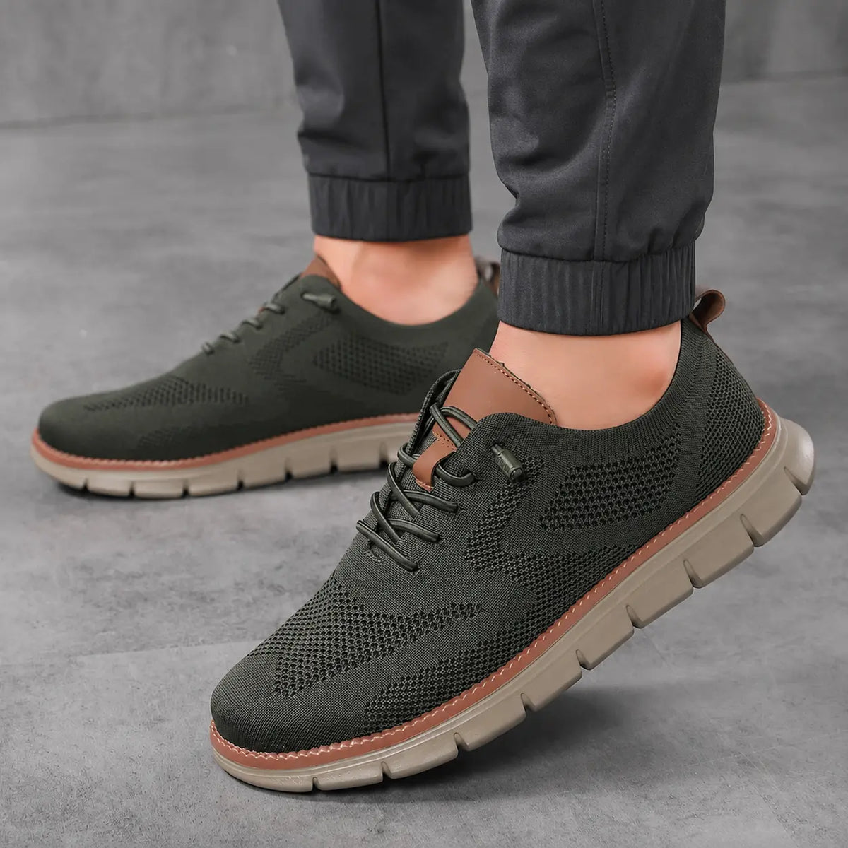 Chaussures orthopédiques pour homme à bout large – ultra confortables, dessus tricot respirant