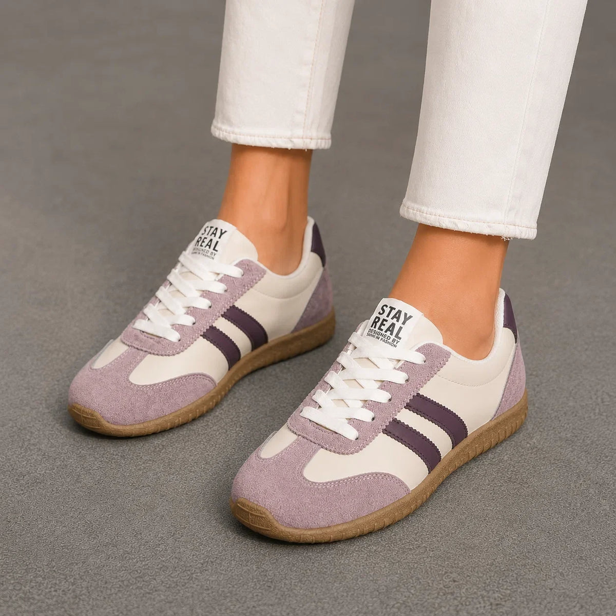 Baskets orthopédiques pour femme avec soutien de la voûte plantaire, coupe large