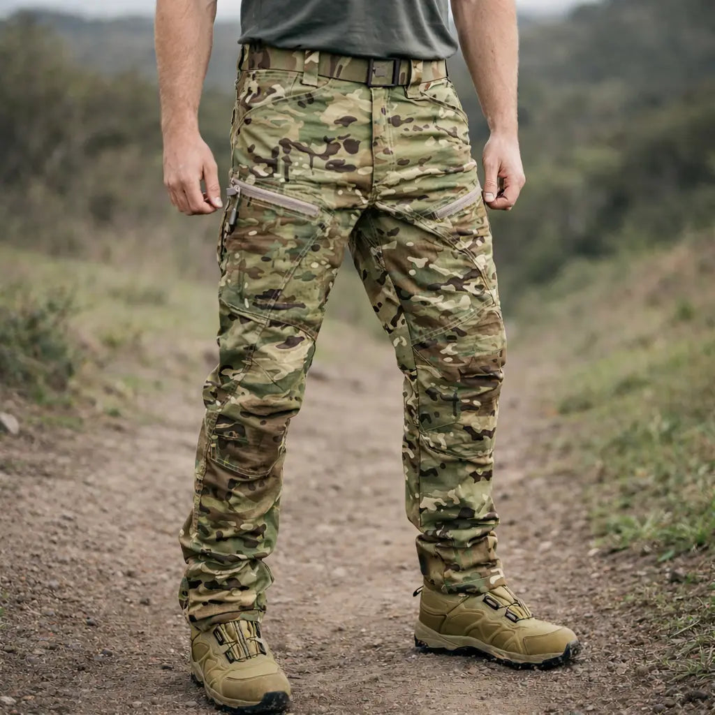 Pantalon tactique multicam déperlant extensible pour homme