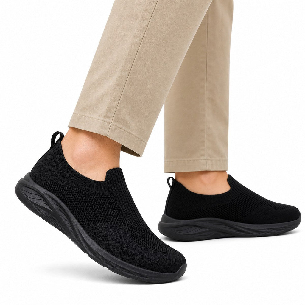Chaussures de marche orthopédiques à enfiler pour homme, coupe large – sans lacets