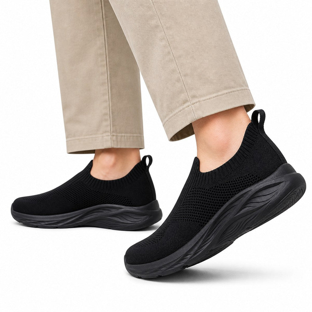 Chaussures de marche orthopédiques à enfiler pour homme, coupe large – sans lacets
