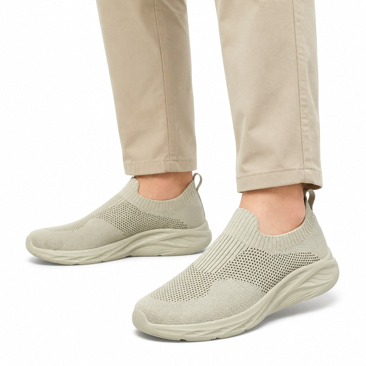 Chaussures de marche orthopédiques à enfiler pour homme, coupe large – sans lacets