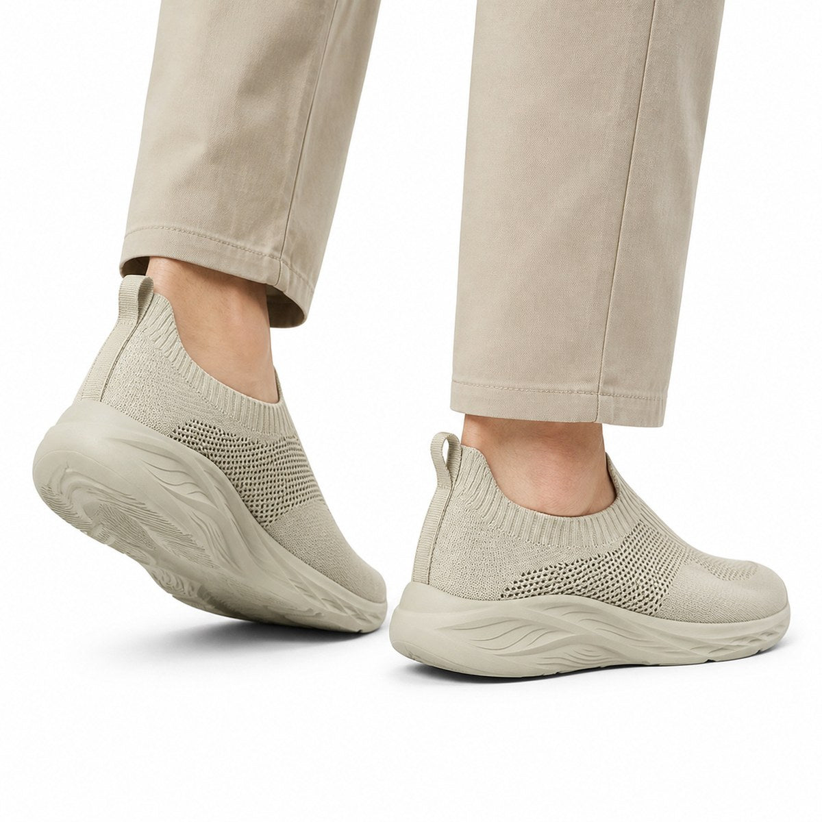 Chaussures de marche orthopédiques à enfiler pour homme, coupe large – sans lacets
