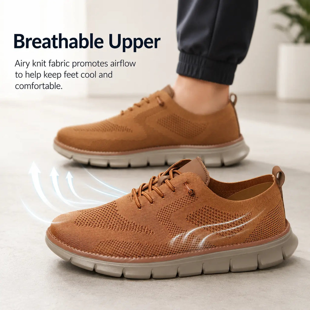Chaussures orthopédiques pour homme à bout large – ultra confortables, dessus tricot respirant
