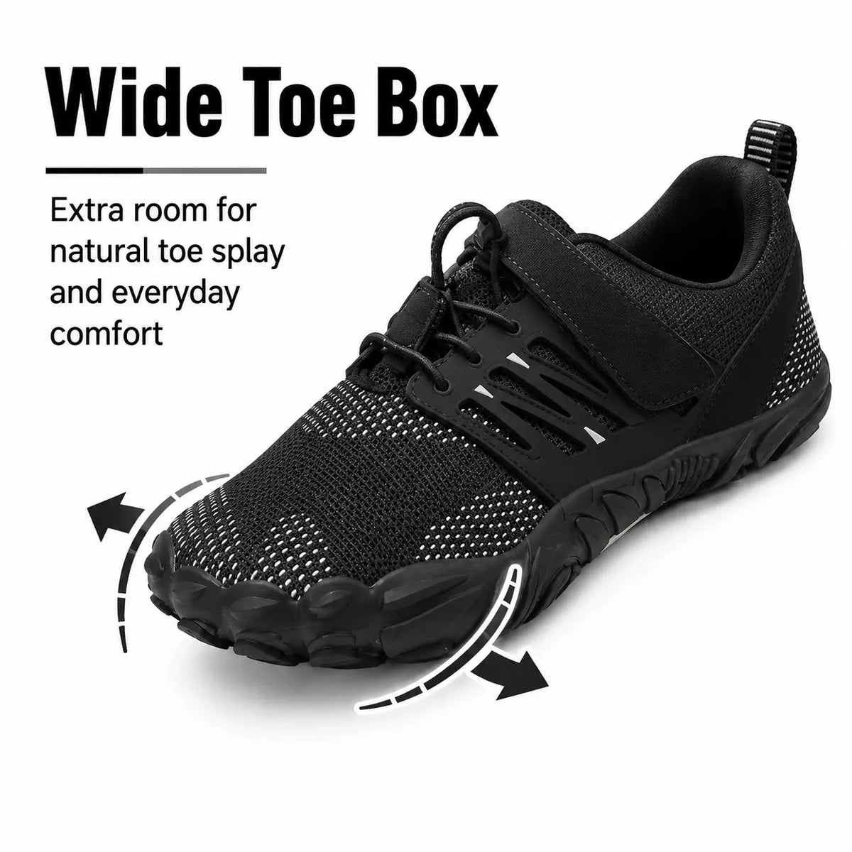 Chaussures barefoot orthopédiques légères à bout large – unisexe, chaussures de marche confortables
