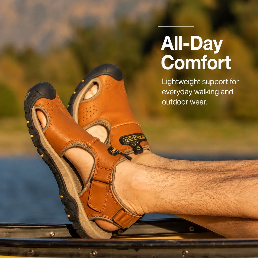 Sandales orthopédiques pour homme, bout extra large et brides réglables