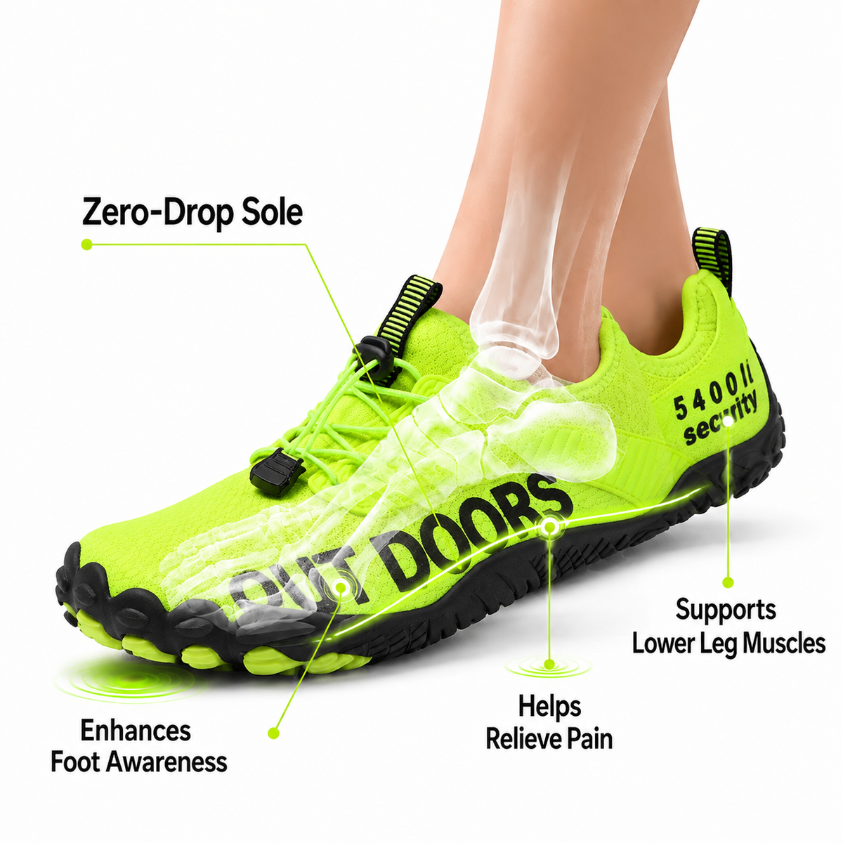 Chaussures barefoot orthopédiques légères pour l'extérieur