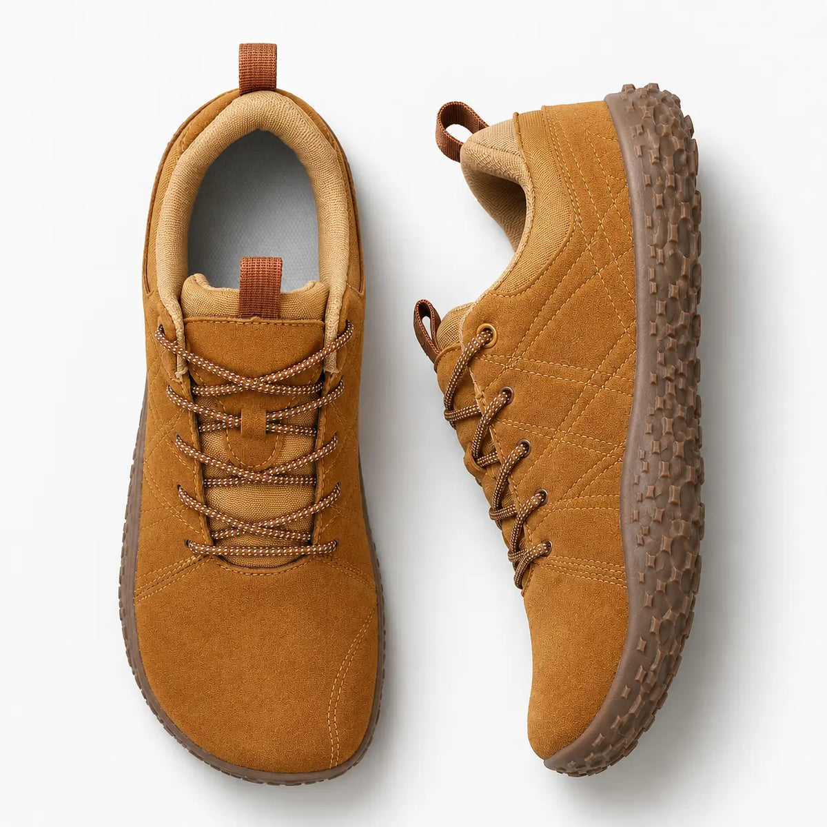 Baskets de randonnée barefoot orthopédiques en daim, bout large – unisexe