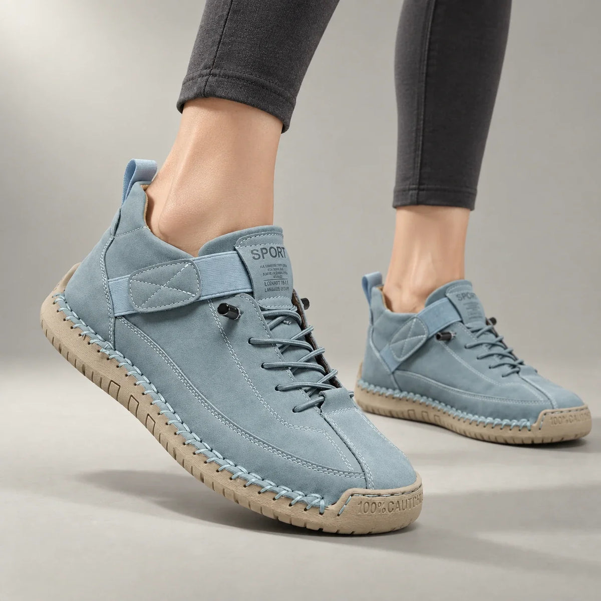 Baskets de marche orthopédiques pour femme, coupe large et lacets élastiques