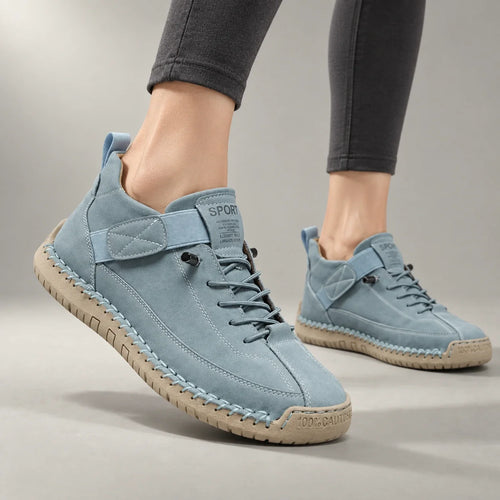Baskets de marche orthopédiques pour femme, coupe large et lacets élastiques