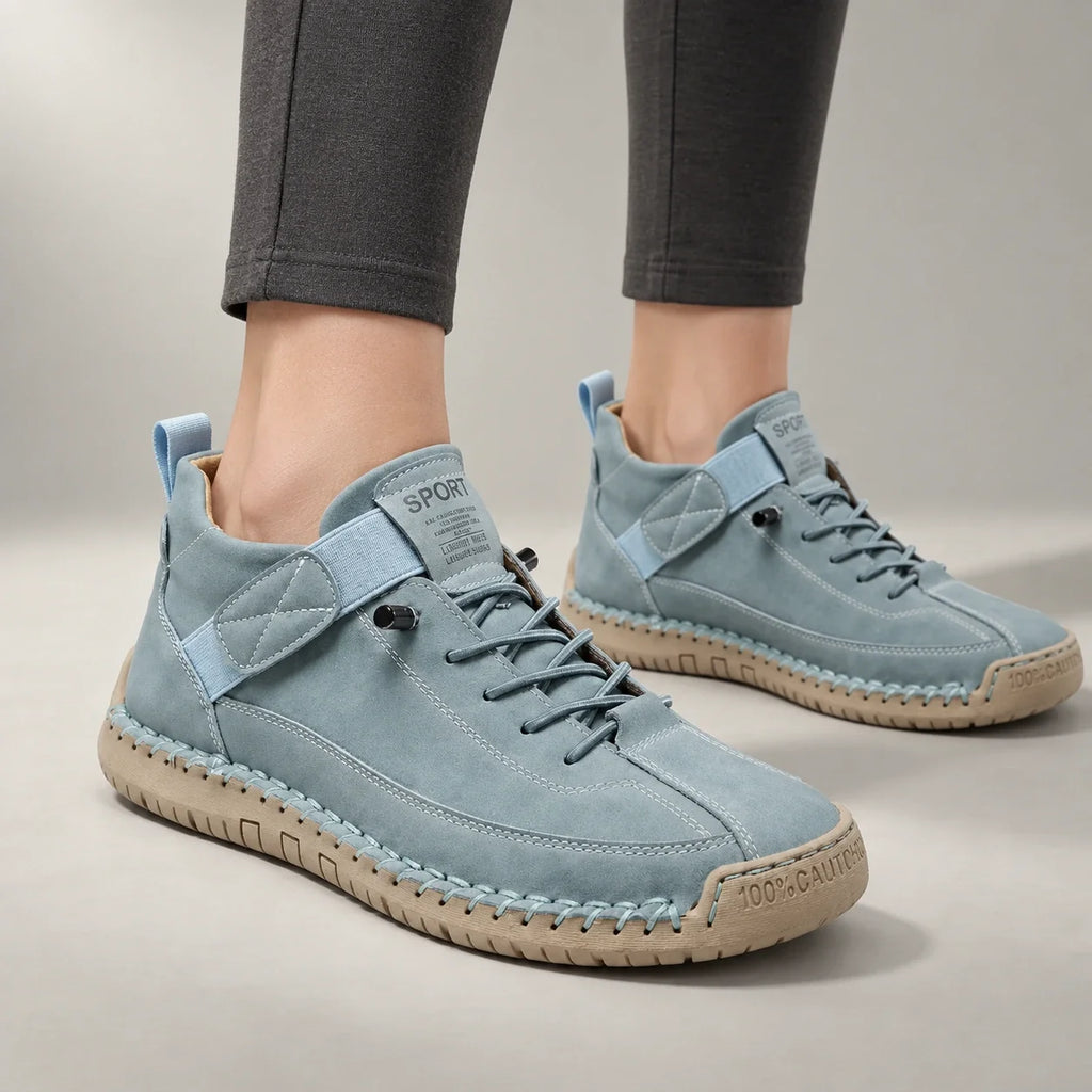 Baskets de marche orthopédiques pour femme, coupe large et lacets élastiques