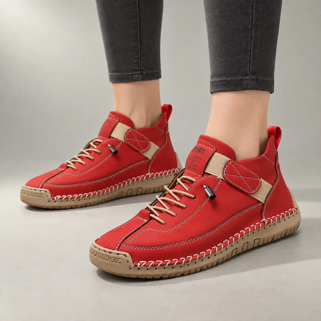 Baskets de marche orthopédiques pour femme, coupe large et lacets élastiques