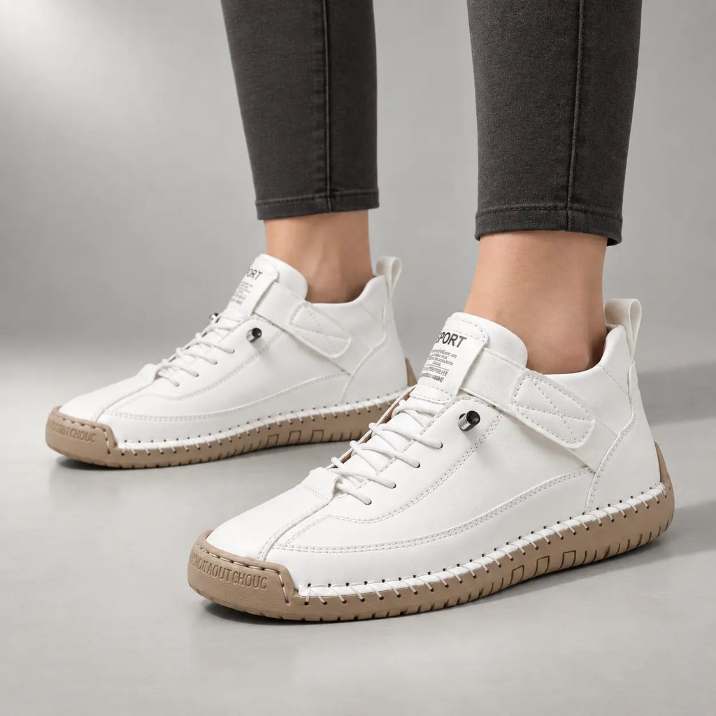 Baskets de marche orthopédiques pour femme, coupe large et lacets élastiques