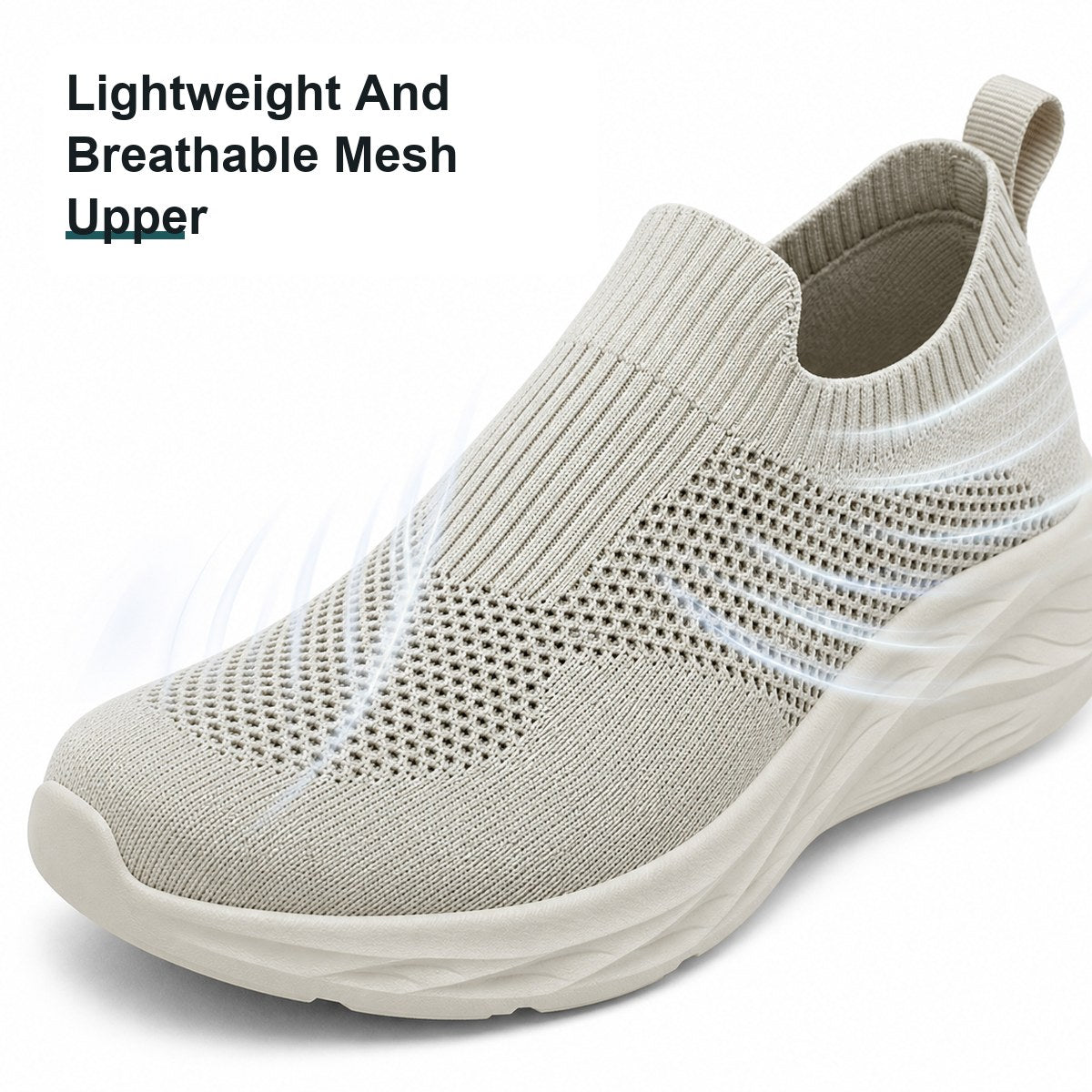 Chaussures de marche orthopédiques à enfiler pour homme, coupe large – sans lacets